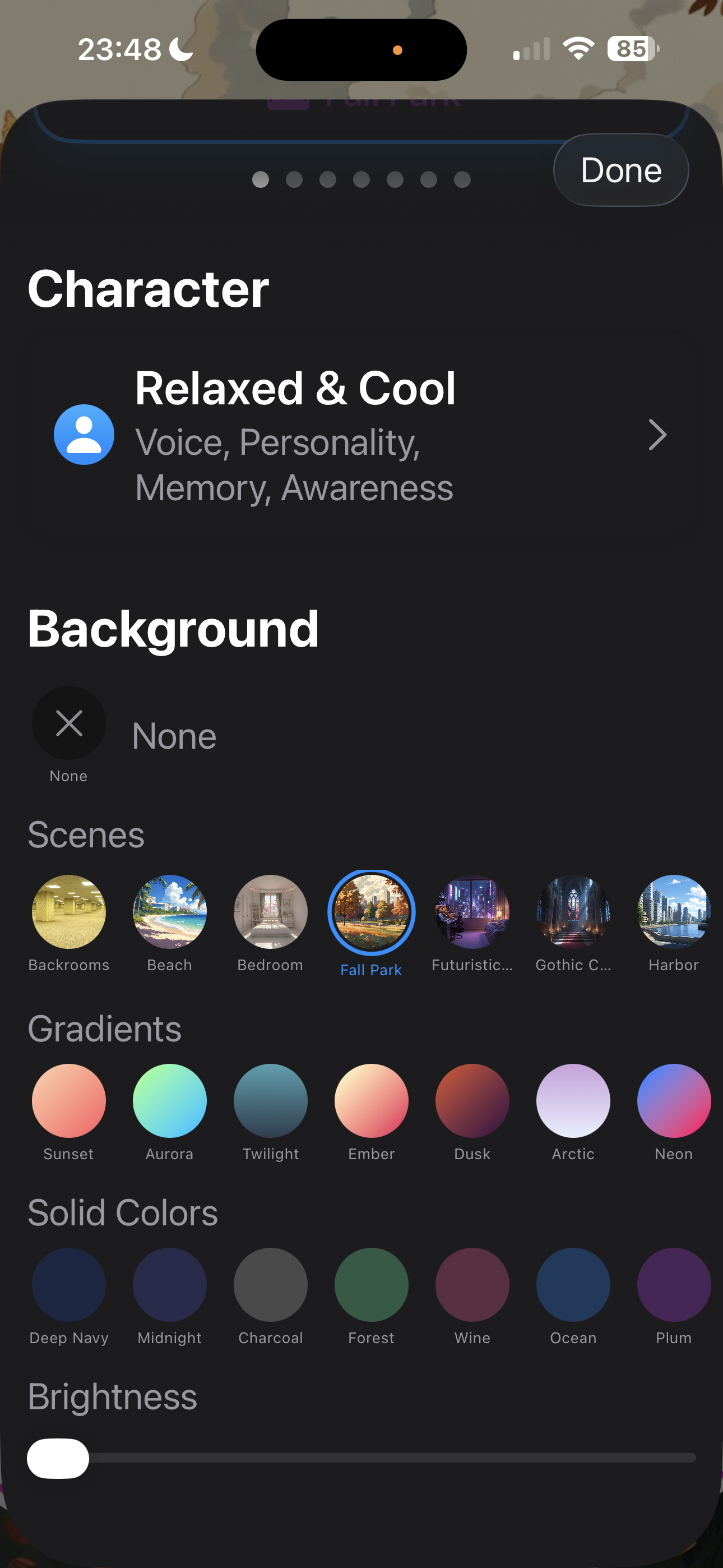 Character roster picker with 6 unique avatars