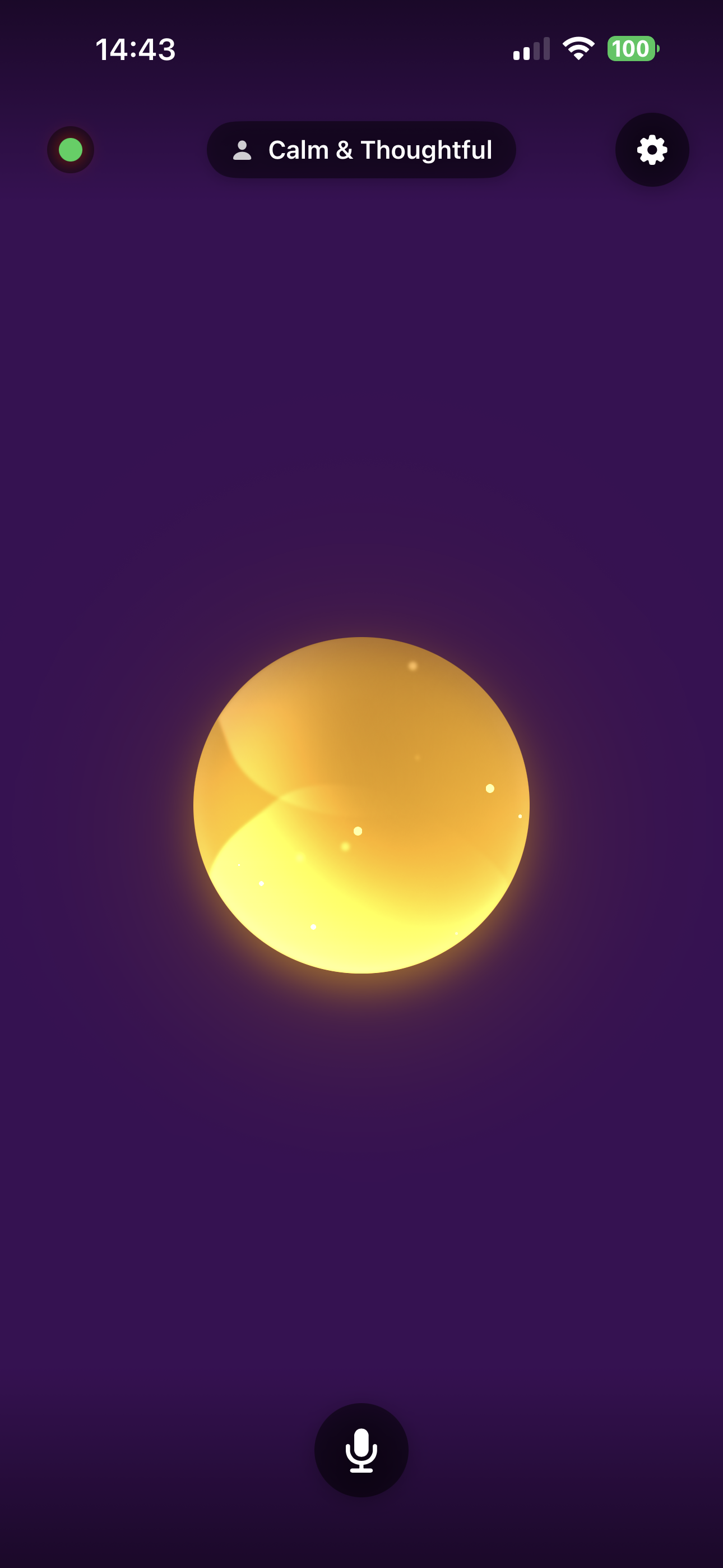 Chitin Phone golden orb on purple background